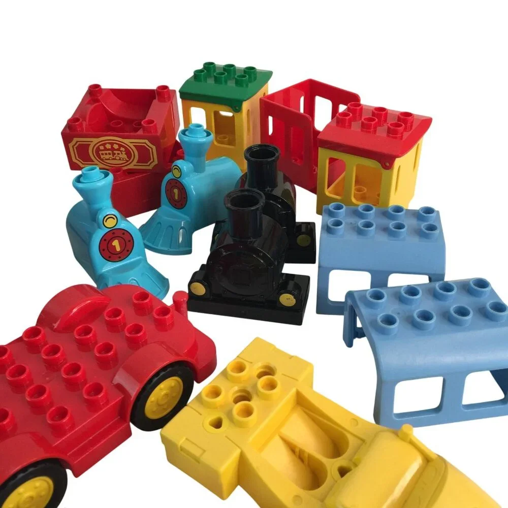 Lego Duplo Vehicle Parts Lot 50+ Pieces Construction Helicopter Motorcycle Train